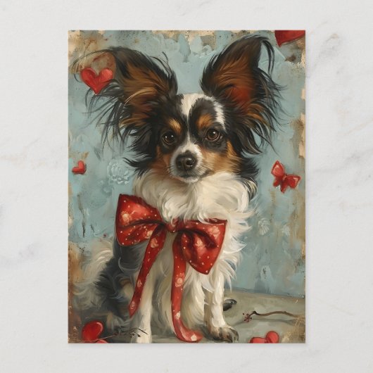 Papillon hond Valentijnsdag Briefkaart (Voorkant)