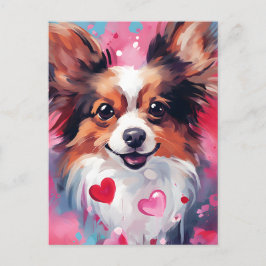 Papillon hond Valentijnsdag Briefkaart
