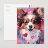 Papillon hond Valentijnsdag Briefkaart (Voorkant / Achterkant)