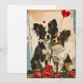 Papillon hond Valentijnsdag Feestdagenkaart (Voorkant / Achterkant)