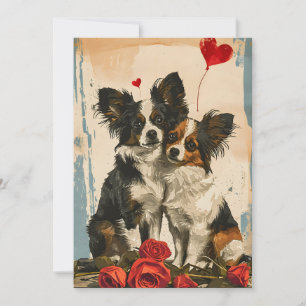 Papillon hond Valentijnsdag Feestdagenkaart