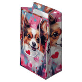 Papillon hond Valentijnsdag Klein Cadeauzakje (Voorkant Gekanteld)