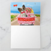 Papillon-hond Valentijnsdag Truck Harten Kaart (Binnen)