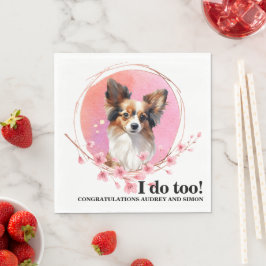 Papillon-honden Huwelijksservetten Met Foto Van Ho Servet
