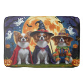 Papillon Honden Pompoen Halloween Grappig Badmat (Voorkant)