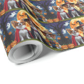 Papillon Honden Pompoen Halloween Grappig Cadeaupapier (Rol Hoek)