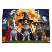Papillon Honden Pompoen Halloween Grappig Groot Cadeauzakje (Voorkant)