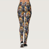 Papillon Honden Pompoen Halloween Grappig Leggings (Achterkant)