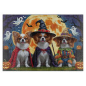 Papillon Honden Pompoen Halloween Grappig Snijplank (Voorkant)