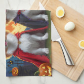Papillon Honden Pompoen Halloween Grappig Theedoek (Quarter Fold)