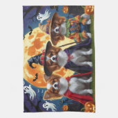 Papillon Honden Pompoen Halloween Grappig Theedoek (Verticaal)