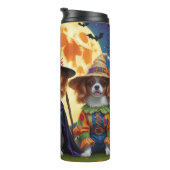 Papillon Honden Pompoen Halloween Grappig Thermosbeker (Geroteerd rechts)