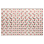 papillon honden roze floralen stof (Fat Quarter)