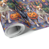 Papillon Honden Trick-or-Treating Halloween Kostuu Cadeaupapier (Rol Hoek)