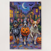 Papillon Honden Trick-or-Treating Halloween Kostuu Legpuzzel (Verticaal)