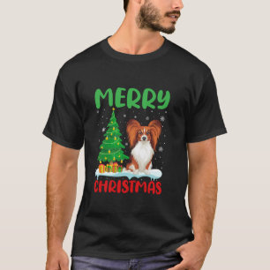 Papillon Hondenboom Xmas Trui Mannen Vrouwen Lelij T-shirt