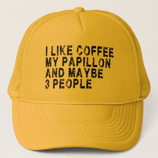 Papillon Hondeneigenaar Koffieliefhebber Grappig Q Trucker Pet (Voorkant)