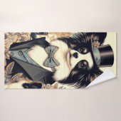  Papillon hondenillustratie Badhanddoek (Badhanddoek)