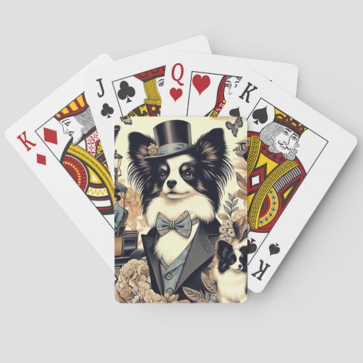  Papillon hondenillustratie Pokerkaarten (Achterkant)