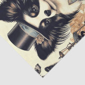 Papillon hondenillustratie Tissuepapier (Detail)