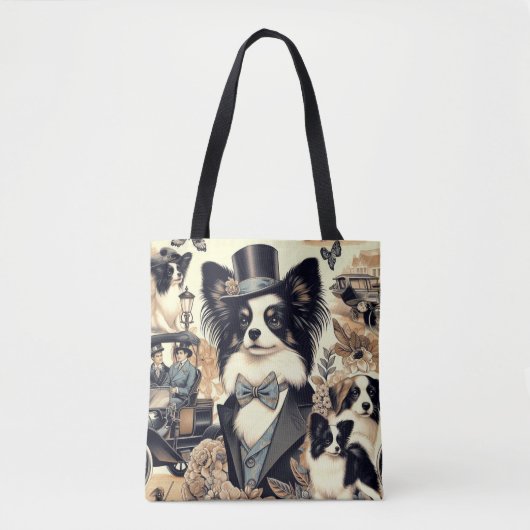  Papillon hondenillustratie Tote Bag (Voorkant)