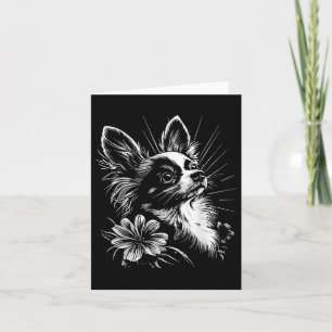 Papillon Hondenliefhebber Retro Style Tattoo Kaart