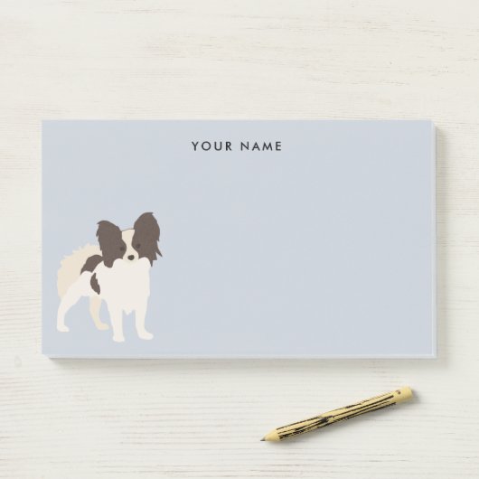 Papillon Hondenras Cartoon Post-it® Notes (Op bureau)