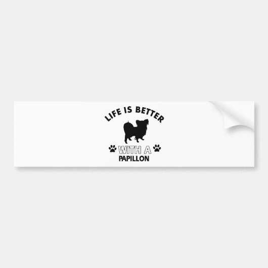 Papillon hondenras design bumpersticker (Voorkant)