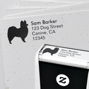 Papillon Hondenras Silhouette Return-adres Zelfinktende Stempel