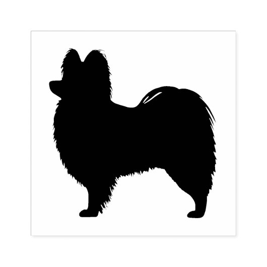 Papillon Hondenras Silhouette Rubberstempel (Afrduk)