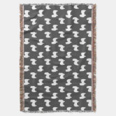 Papillon Hondenras Silhouetten Patroon Deken (Voorkant Verticaal)