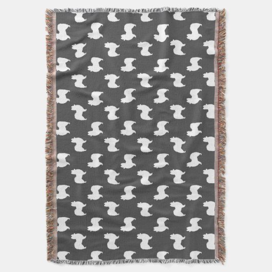 Papillon Hondenras Silhouetten Patroon Deken (Voorkant Verticaal)