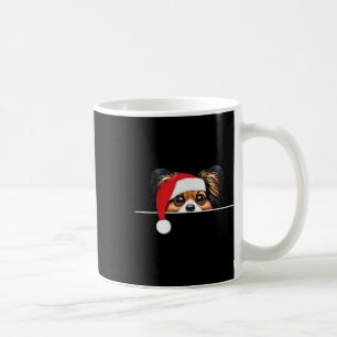 Papillon-hondliefhebber Grappige kerstmanhoed Kers Koffiemok