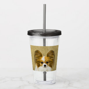Papillon (Hound Tri) schilderen - Oorspronkelijke Acryl Drinkbeker