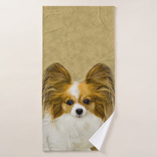 Papillon (Hound Tri) schilderen - Oorspronkelijke  Bad Handdoek (Badhanddoek)
