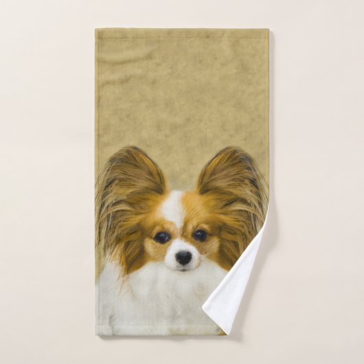 Papillon (Hound Tri) schilderen - Oorspronkelijke  Bad Handdoek (Handdoek)