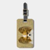 Papillon (Hound Tri) schilderen - Oorspronkelijke Bagagelabel (Voorkant verticaal)