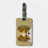 Papillon (Hound Tri) schilderen - Oorspronkelijke Bagagelabel (Achterkant verticaal)