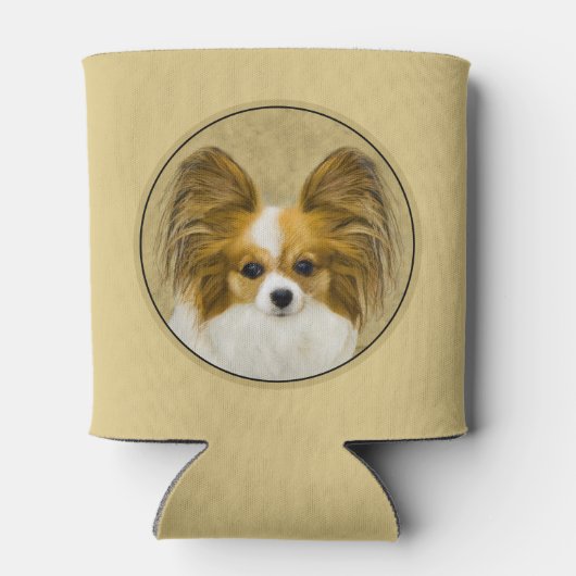 Papillon (Hound Tri) schilderen - Oorspronkelijke  Blikjeskoeler (Achterkant)