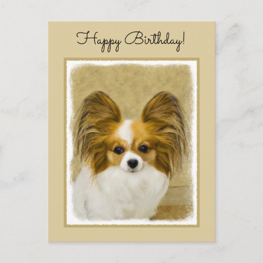 Papillon (Hound Tri) schilderen - Oorspronkelijke  Briefkaart (Voorkant)