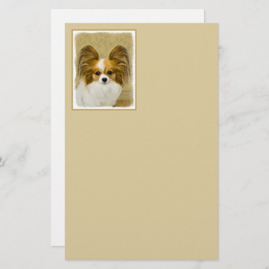 Papillon (Hound Tri) schilderen - Oorspronkelijke  Briefpapier (Voorkant / Achterkant)