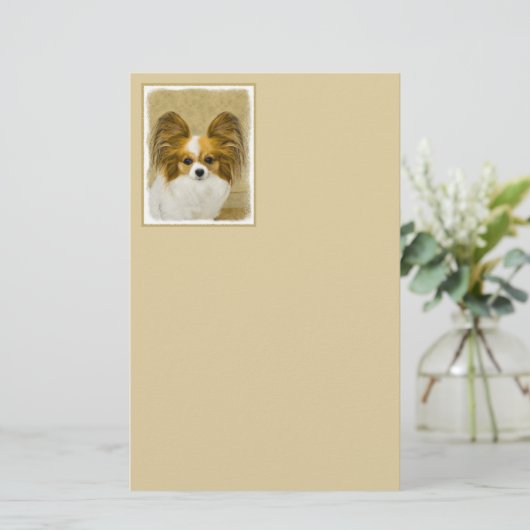 Papillon (Hound Tri) schilderen - Oorspronkelijke  Briefpapier (Staand voorkant)