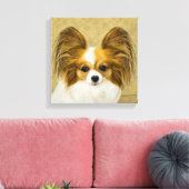 Papillon (Hound Tri) schilderen - Oorspronkelijke  Canvas Afdruk (Insitu (Woonkamer))