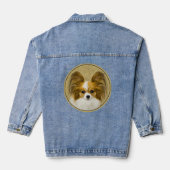 Papillon (Hound Tri) schilderen - Oorspronkelijke  Denim Jacket (Achterkant)