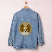 Papillon (Hound Tri) schilderen - Oorspronkelijke  Denim Jacket (Hangar)