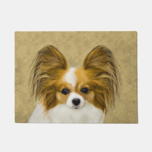Papillon (Hound Tri) schilderen - Oorspronkelijke Deurmat (Voorkant)