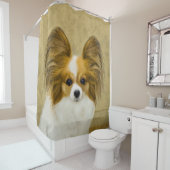 Papillon (Hound Tri) schilderen - Oorspronkelijke Douchegordijn (In situ)