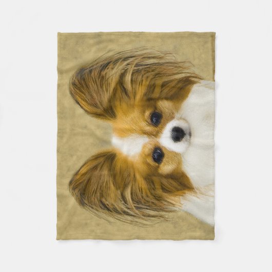 Papillon (Hound Tri) schilderen - Oorspronkelijke Fleece Deken (Voorkant)