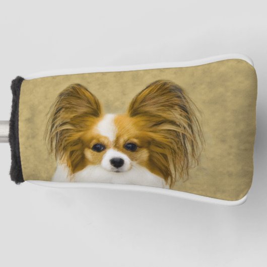 Papillon (Hound Tri) schilderen - Oorspronkelijke  Golfheadcover (Voorkant)