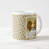 Papillon (Hound Tri) schilderen - Oorspronkelijke  Grote Koffiekop (Voorkant rechts)